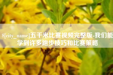 诸城五千米比赛视频完整版-我们能学到许多跑步技巧和比赛策略
