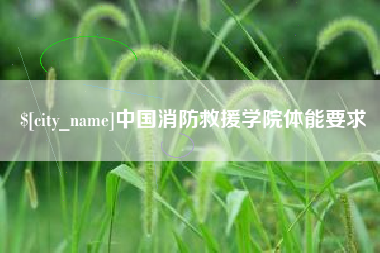 诸城中国消防救援学院体能要求