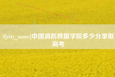 诸城中国消防救援学院多少分录取高考