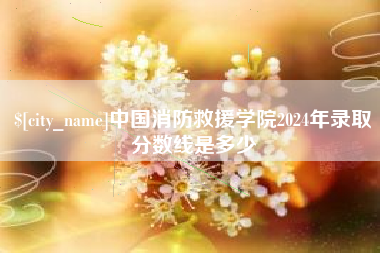 诸城中国消防救援学院2024年录取分数线是多少
