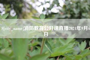 诸城消防教育公开课直播2024年9月6日
