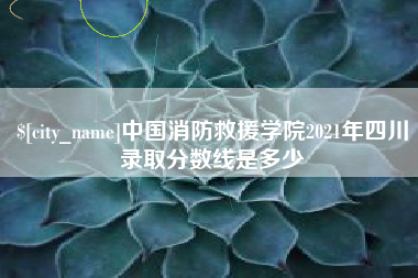 诸城中国消防救援学院2021年四川录取分数线是多少