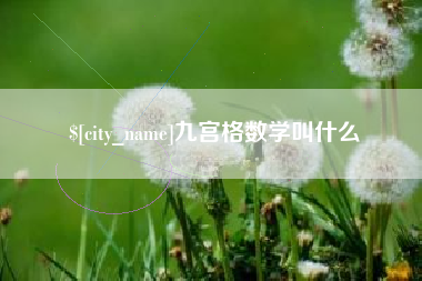 诸城九宫格数学叫什么