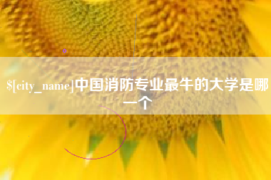 诸城中国消防专业最牛的大学是哪一个