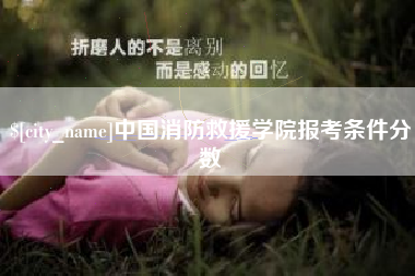 诸城中国消防救援学院报考条件分数