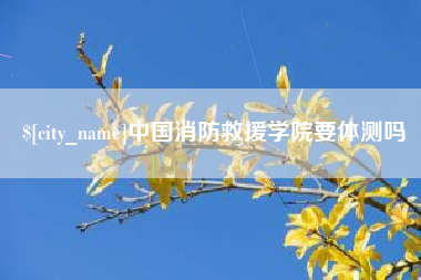 诸城中国消防救援学院要体测吗