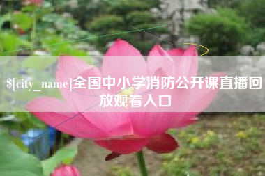 诸城全国中小学消防公开课直播回放观看入口
