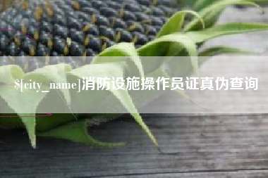 诸城消防设施操作员证真伪查询