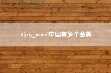 诸城中国有多个金牌