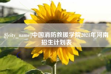 诸城中国消防救援学院2021年河南招生计划表