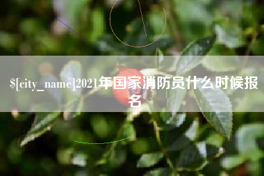 诸城2021年国家消防员什么时候报名