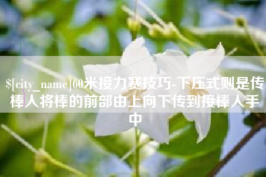 诸城60米接力赛技巧-下压式则是传棒人将棒的前部由上向下传到接棒人手中